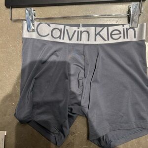 Calvin Klein Microfiber box brief micro fiber new streched  - blue large logo
